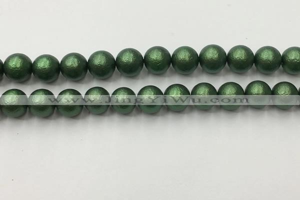 CSB2544 15.5 inches 12mm round matte wrinkled shell pearl beads