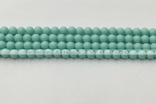 CSB2550 15.5 inches 4mm round matte wrinkled shell pearl beads