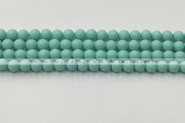 CSB2551 15.5 inches 6mm round matte wrinkled shell pearl beads