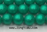 CSB2560 15.5 inches 4mm round matte wrinkled shell pearl beads