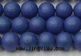 CSB2570 15.5 inches 4mm round matte wrinkled shell pearl beads