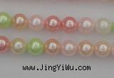 CSB301 15.5 inches 8mm round mixed color shell pearl beads