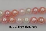 CSB302 15.5 inches 8mm round mixed color shell pearl beads