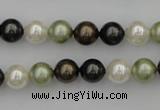 CSB314 15.5 inches 8mm round mixed color shell pearl beads