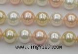 CSB320 15.5 inches 10mm round mixed color shell pearl beads