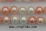 CSB321 15.5 inches 10mm round mixed color shell pearl beads