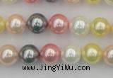 CSB323 15.5 inches 10mm round mixed color shell pearl beads