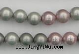CSB341 15.5 inches 10mm round mixed color shell pearl beads