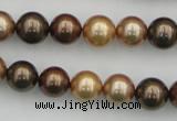 CSB342 15.5 inches 10mm round mixed color shell pearl beads