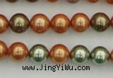 CSB343 15.5 inches 10mm round mixed color shell pearl beads