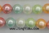 CSB353 15.5 inches 12mm round mixed color shell pearl beads