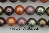 CSB368 15.5 inches 12mm round mixed color shell pearl beads