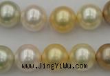 CSB372 15.5 inches 14mm round mixed color shell pearl beads