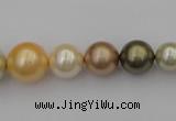 CSB407 15.5 inches 8mm - 16mm round mixed color shell pearl beads