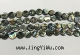 CSB4169 15.5 inches 10mm coin abalone shell beads wholesale