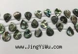 CSB4187 Top drilled 12*16mm flat teardrop balone shell beads