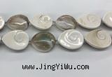 CSB4505 15.5 inches 28*38mm - 32*42mm teardrop shell beads wholesale