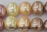 CSB715 15.5 inches 16*19mm oval mixed color shell pearl beads