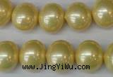 CSB808 15.5 inches 13*15mm oval shell pearl beads wholesale