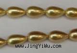 CSB857 15.5 inches 8*14mm teardrop shell pearl beads wholesale