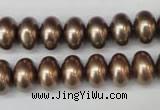 CSB905 15.5 inches 8*12mm rondelle shell pearl beads wholesale