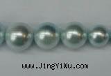 CSB922 15.5 inches 8mm - 14mm round shell pearl beads wholesale