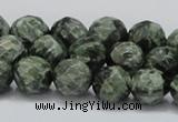 CSH08 15.5 inches 12mm faceted round natural seraphinite beads