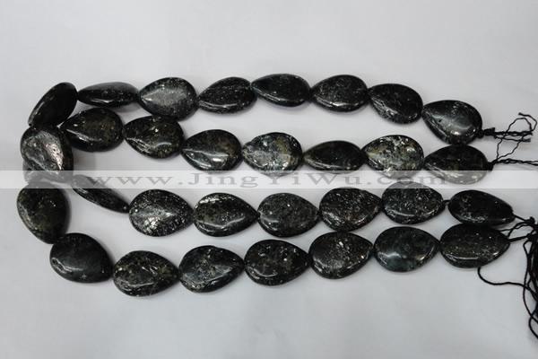 CSI106 15.5 inches 18*25mm flat teardrop silver scale stone beads