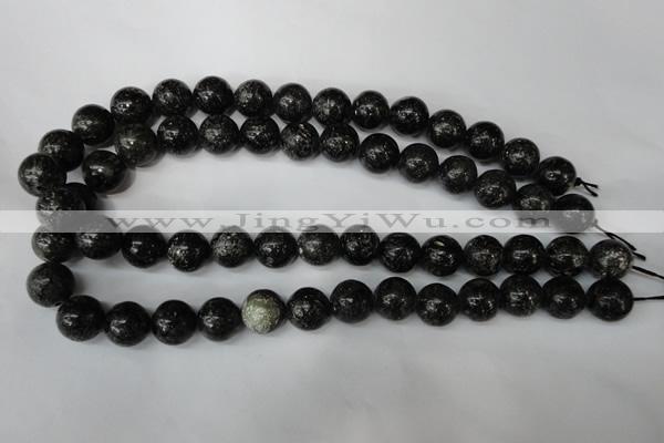 CSI75 15.5 inches 14mm round silver scale stone beads wholesale