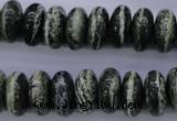 CSJ90 15.5 inches 7*14mm rondelle green silver line jasper beads