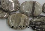 CSL06 15.5 inches 22*30mm oval silver leaf jasper beads wholesale