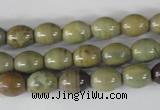 CSL103 15.5 inches 8*10mm rice silver leaf jasper beads wholesale