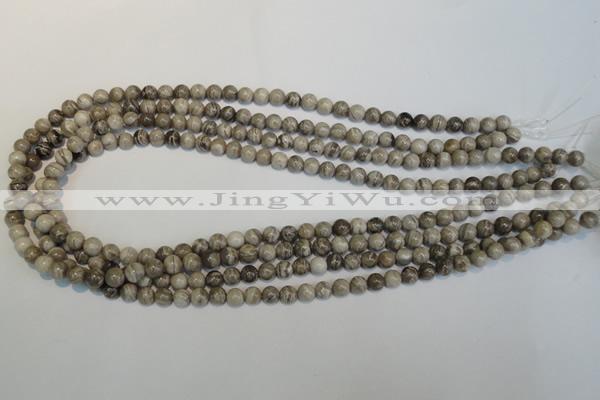 CSL11 15.5 inches 6mm round silver leaf jasper beads wholesale