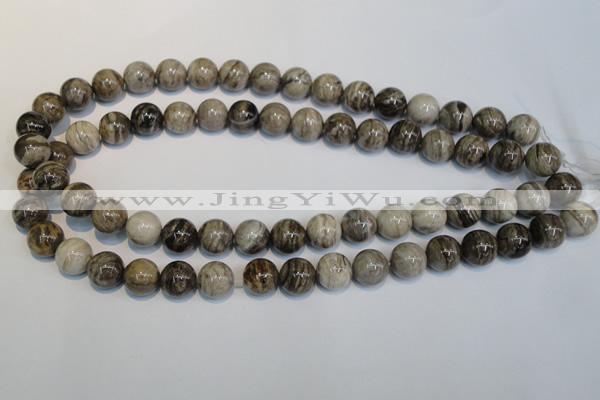 CSL12 15.5 inches 12mm round silver leaf jasper beads wholesale
