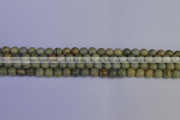 CSL201 15.5 inches 6mm round silver leaf jasper beads wholesale