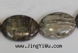 CSL45 15.5 inches 18*25mm oval silver leaf jasper beads wholesale