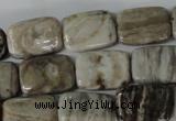 CSL68 15.5 inches 13*18mm rectangle silver leaf jasper beads wholesale