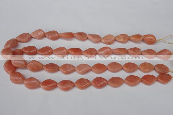 CSM25 15.5 inches 13*18mm twisted teardrop salmon stone beads wholesale