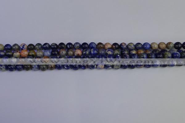 CSO511 15.5 inches 6mm round orange sodalite beads wholesale