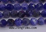 CSO551 15.5 inches 6mm faceted nuggets sodalite gemstone beads