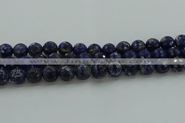 CSO645 15.5 inches 12mm faceted round sodalite gemstone beads