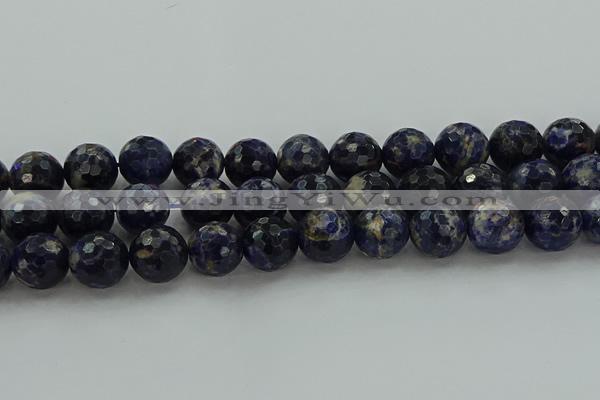 CSO647 15.5 inches 16mm faceted round sodalite gemstone beads