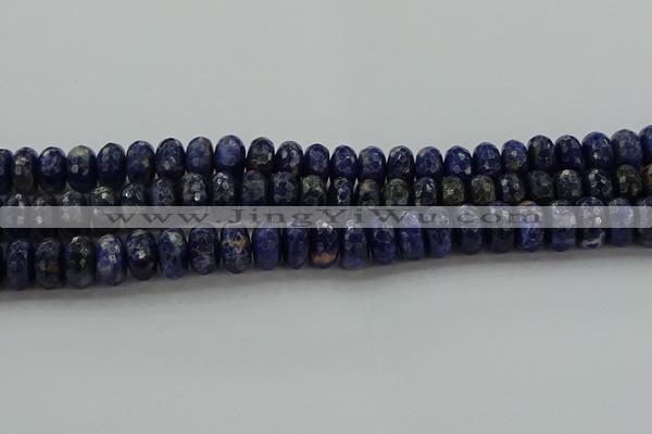 CSO664 15.5 inches 7*12mm faceted rondelle sodalite gemstone beads