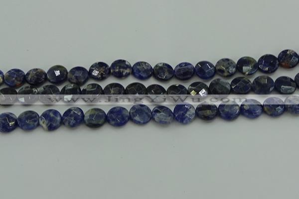 CSO706 15.5 inches 12mm faceted coin sodalite gemstone beads