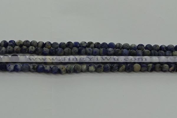 CSO801 15.5 inches 6mm round matte orange sodalite gemstone beads