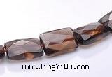 CSQ06 8*12mm faceted rectangle natural smoky quartz beads