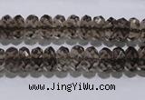 CSQ110 5*10mm faceted rondelle grade AA natural smoky quartz beads