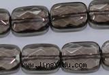 CSQ119 15*20mm facetad rectangle grade AA natural smoky quartz beads