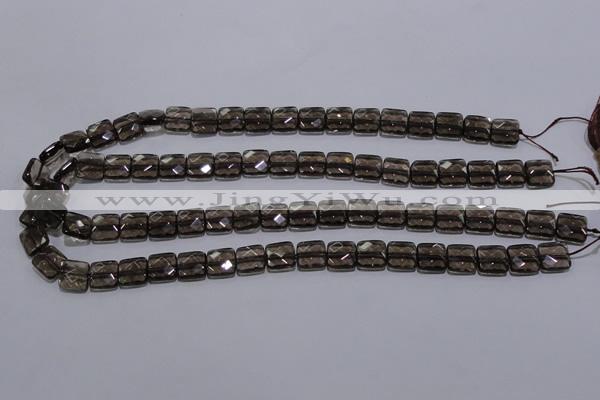 CSQ120 10*10mm facetad square grade AA natural smoky quartz beads
