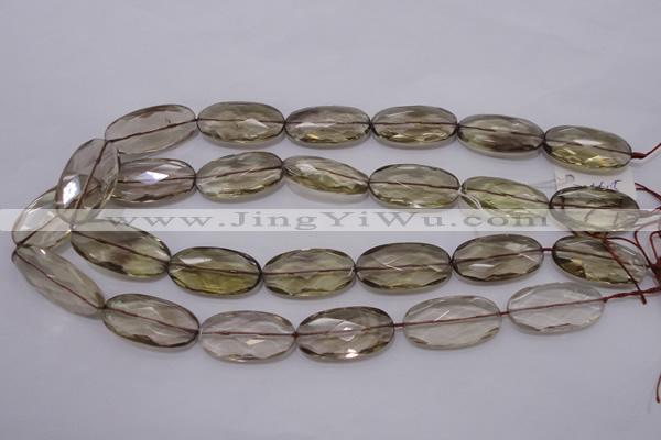 CSQ214 15*30mm faceted oval grade AA natural smoky quartz beads